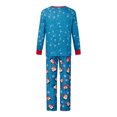 thumbnail image 6 of Christmas Family Pajamas Matching Set, Letters Print Long Sleeve T-shirt with Penguin Snow Print Pants Sleepwear Loungewear, 6 of 10