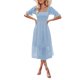 thumbnail image 1 of SAYOO Vestido largo de verano para mujer, manga corta, cuello cuadrado, sin espalda, vestido de lunares suizos SAYOO  Vida cotidiana, 1 of 6