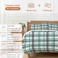 thumbnail image 6 of 3 Piece Teal Black Plaid Duvet Cover Set California King,Microfiber Comforter/Quilt Cover with Corner Ties and 2 Pillowcases,Farmhouse Teal Black Checkered All Season Soft Bedding with Zipper Closure, 6 of 8