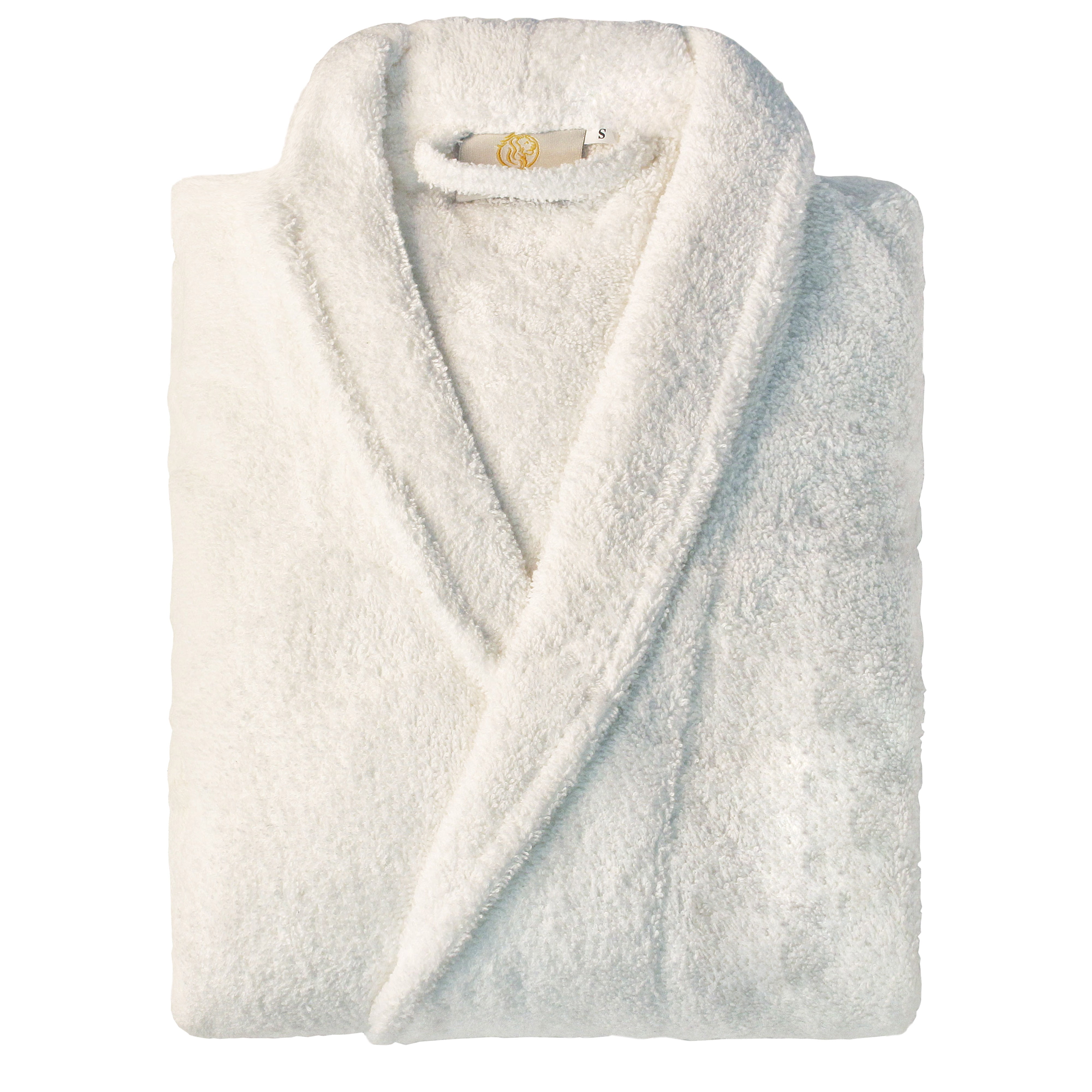 Superior Terry Cotton Adult Unisex Soft Lightweight Bathrobe, Medium, White