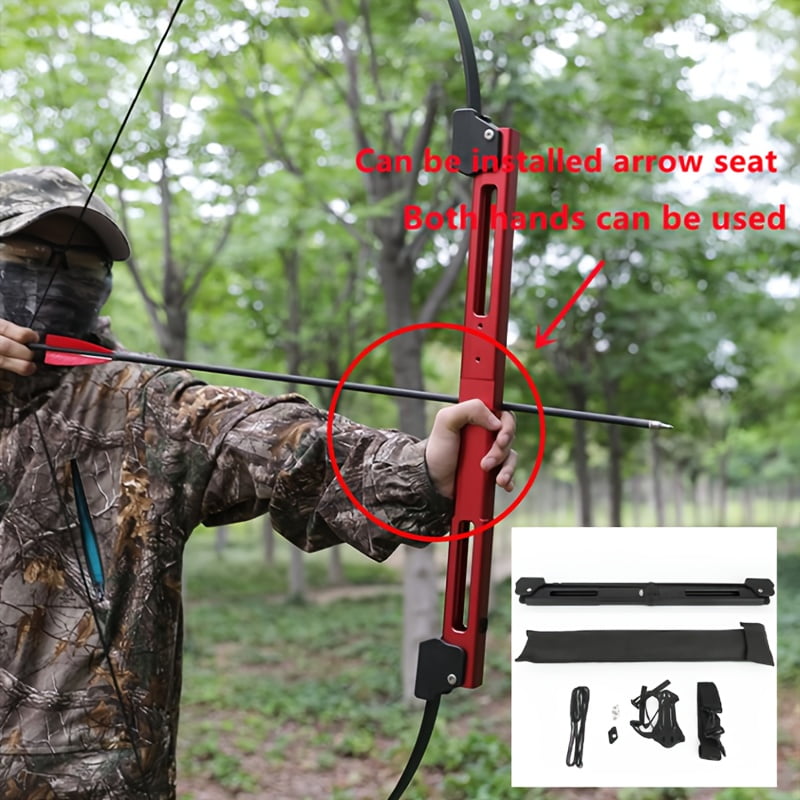 55-inch foldable bow and arrow set with 35-pound aluminum alloy riser, designed for both right- and left-handed archery practice.