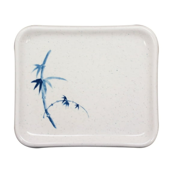 Excellante Blue Bamboo Melamine Dinnerware Collection 5 1/2" X 4 3/4" Plate, Comes in Dozen