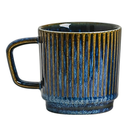 

Haifle 10.6oz Ceramic Mug With Handle Porcelain Cup Breakfast Milk Mug Microwave Safe For Office Kitchen-Blue-300ml