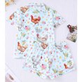 thumbnail image 4 of Fewfanhot Women's Floral Print Satin Pajama Set, Short Sleeve Button Down Top with Shorts, Soft Loungewear for Women Sleepwear, S-2XL, 4 of 9