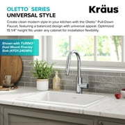 KRAUS Oletto Single Handle Pull Down Kitchen Faucet with QuickDock Top Mount Installation Assembly in Chrome
