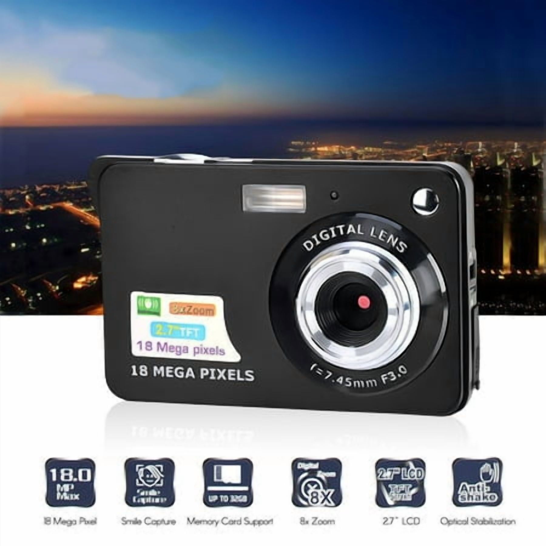 Portable Lightweight Mini Digital Camera 18MP, 2.7 Inch LCD