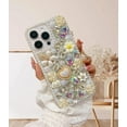 thumbnail image 3 of for iPhone 11 Bling Glitter Diamond Case,Women Girls Luxury Crystal Rhinestone Shiny Flowers Pearl Protective Cover Case for iPhone 11 6.1 inch,Pink Floral, 3 of 14