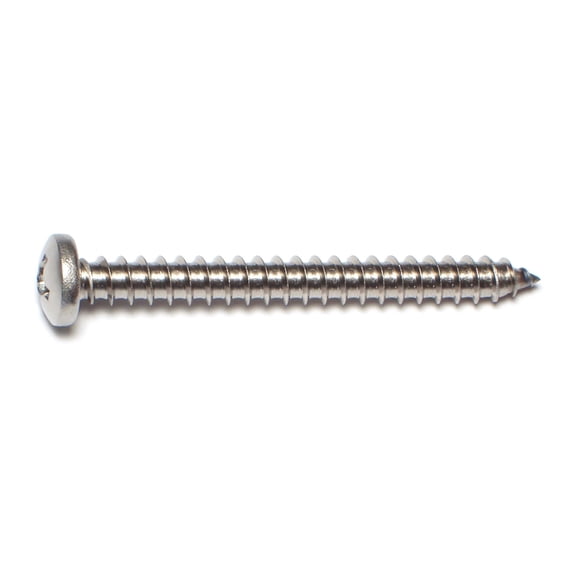 #14 x 2-1/2" 18-8 Stainless Steel Phillips Pan Head Sheet Metal Screws SMSPSS-478