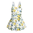 thumbnail image 4 of Tutolipy Lemon Floral Print Bathing Suit, One Piece Beach Swimwear for Girls Kids, Built in Shorts Sleeveless Bathing Suit Size 3-4 Years, 4 of 8