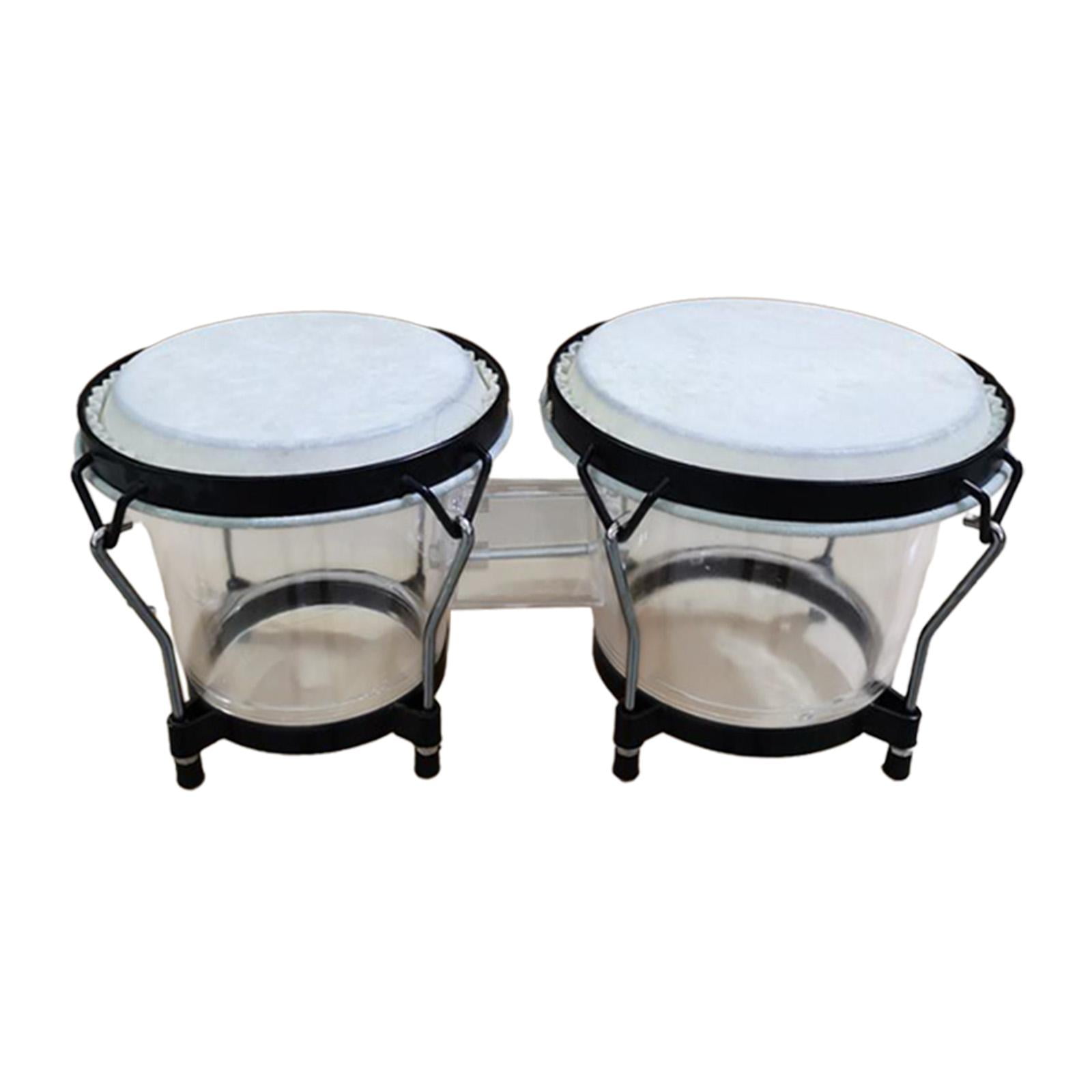 LeeQinersw Bongo Drum Set African Hand Drum 6'' and 7'' Tunable Transparent Bongo Drums for White