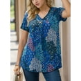 thumbnail image 5 of Weardear Women Summer Tunic Tops Dressy Casual V Neck Blouse Flutter Short Sleeve Shirts, 5 of 6