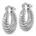 thumbnail image 2 of Sterling Silver Rhodium-plated Polished 5.5 x 18mm Twisted Graduated Tube Hoop Earrings, 2 of 3