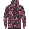 thumbnail image 3 of Bingfone Rose Mix Leopard 2 Men's Drawstring Hoodie Long Sleeve Pocket Sweatshirts-X-Large, 3 of 6