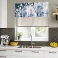 thumbnail image 5 of Nautical Blue Octopus Valances for Windows, Decorative Rod Pocket Window Valance Curtains, Coastal Ocean Summer Boat Short Curtain Drapes for Kitchen/Bathroom/Living Room, 2 Panels, 42" W x 18" L, 5 of 8
