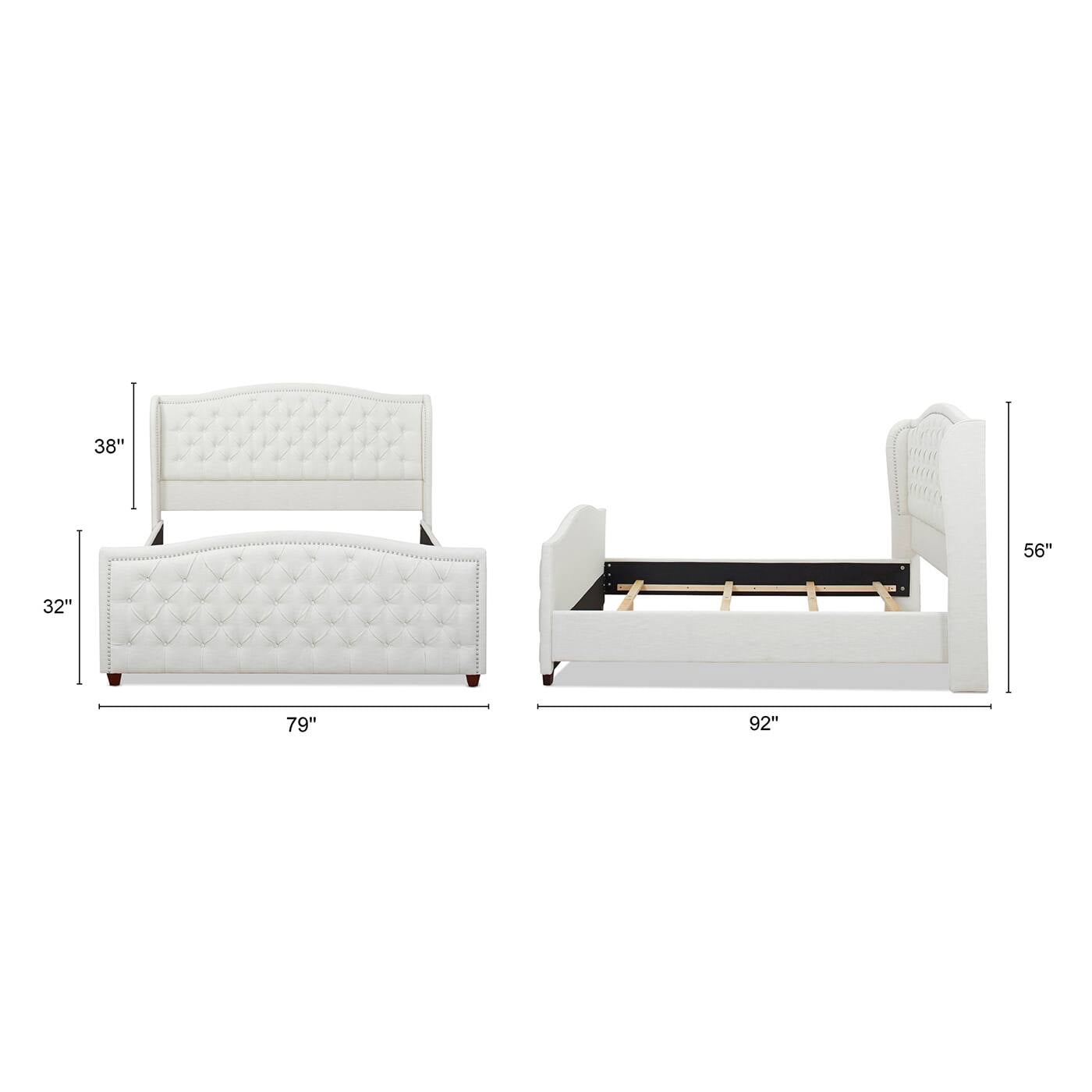 Jennifer Taylor Home Marcella Upholstered Bed California King Antique White