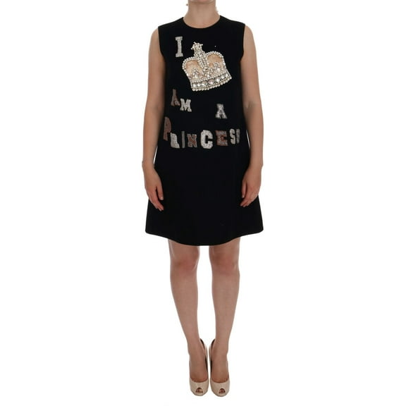 Black Wool Crystal Princess Dress