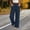 Navy, variant on Women Smocked High Rise Wide Leg Straight Trousers Big Square Patch Pockets Loose Fit For Market Visits And Holiday Relaxation Navy S