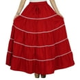 thumbnail image 4 of Bimba Jupe Longue Évasée en Coton pour Femmes Boho Maxi Bas Taille Élastique Vêtements, 4 of 5