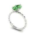 thumbnail image 2 of Clara Pucci 14K White Gold Solid Gold Green Solitaire Anniversary Ring for Women - 2 cttw Marquise Cut, 2 of 7