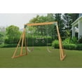 thumbnail image 1 of Trailside Wooden Swingset with Two Swings & Trapeze -  Available in 7 Color Options!, 1 of 5
