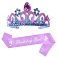 thumbnail image 4 of Correa para el hombro con corona para fiesta temática, diadema morada para cumpleaños de niña, 4 of 6