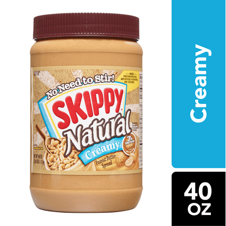 Skippy Natural Creamy Peanut Butter, 40 oz