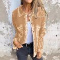 thumbnail image 1 of LOVZFMLL Vestes pour Femmes Veste Imprimée à Manches Longues avec Col Boutonné Haut, 1 of 8