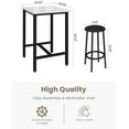 thumbnail image 3 of Recaceik 3-Pieces Bar Table and Chairs Set, Kitchen Dining Bar Height Table with 2 Bar Stools, Modern Bistro Pub Table Breakfast Square Bar Table Small Space for Kitchen, Living Room, Party Room, 3 of 5