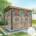 thumbnail image 6 of Outdoor Curtains for Patio Waterproof, Colorful Ethnic Outdoor Privacy Panels Grommet, National Modern Geometric Blue Green Blackout Outside Curtains for Porch/Cabana/Pergola/Gazebo 54"x95", 2 Panels, 6 of 8
