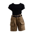 thumbnail image 3 of Figuras de acción masculinas, conjunto de pantalones cortos, accesorios de cosplay, camiseta, cinturón de cuero para Hebilla redonda, 3 of 9