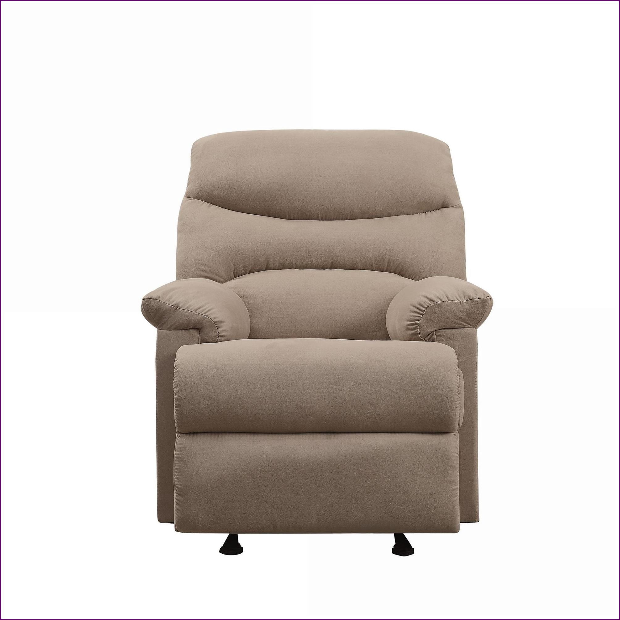 Recliners, Casual Tan Brown Microfiber with Pillow Top Armrest | External Latch Handle, Memory Foam