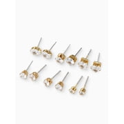 Time and Tru Womens Jewelry Essentials Simulated Diamond Stud Earrings, 6-Pack