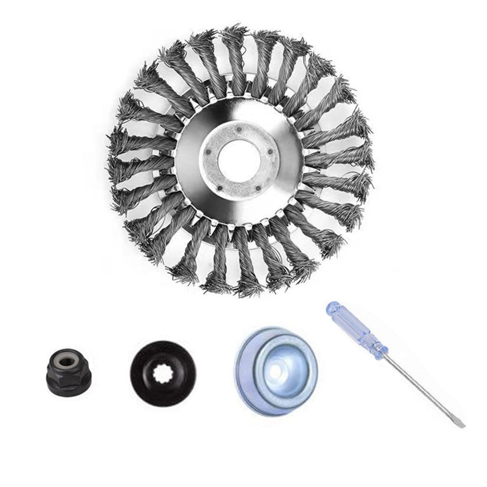 6 Inch Steel Wire Brush Cutter Trimmer Head Kits with Weeds Trimmer