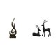 thumbnail image 1 of Figura de ciervo de resina con escultura abstracta de fuego. Coleccionable de estatua de reno, adorno decorativo para el hogar con fina elaboración. I, 1 of 8