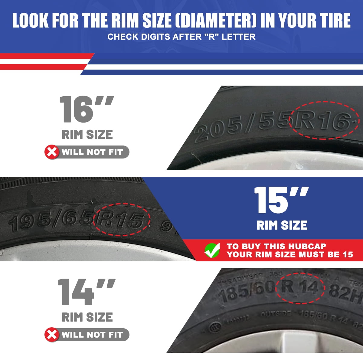 1 Pc 15" Steel Wheel Hubcaps for 2004-2006 Toyota Camry,Wheel Rim Cover,Snap on Car,PP,Lacquer