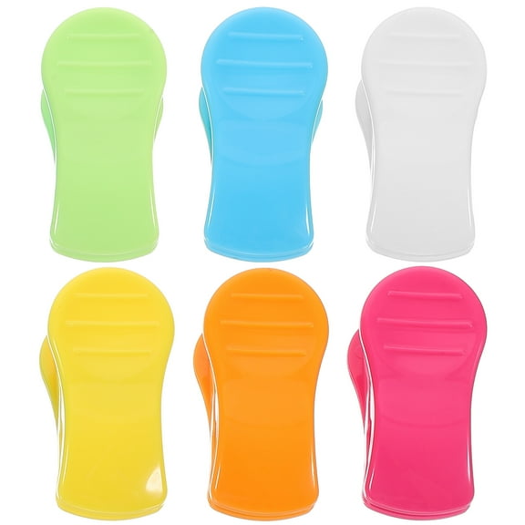 MEIBUTYUP 6-Pack Small Plastic Clips for Clothes, Food Bags, Multipurpose Clothespins in Assorted Colors for Home and Kitchen