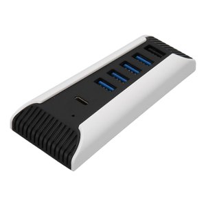 5 Port USB High Speed Expansion Hub 4x USB 2.0 1x USB Fast Charging Port 1x USB C Plug and Play USB Hub for PS5