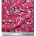 thumbnail image 1 of Soimoi Rayon Fabric Leaves & Peony Floral Print Fabric by Yard 42 Inch Wide, 1 of 3
