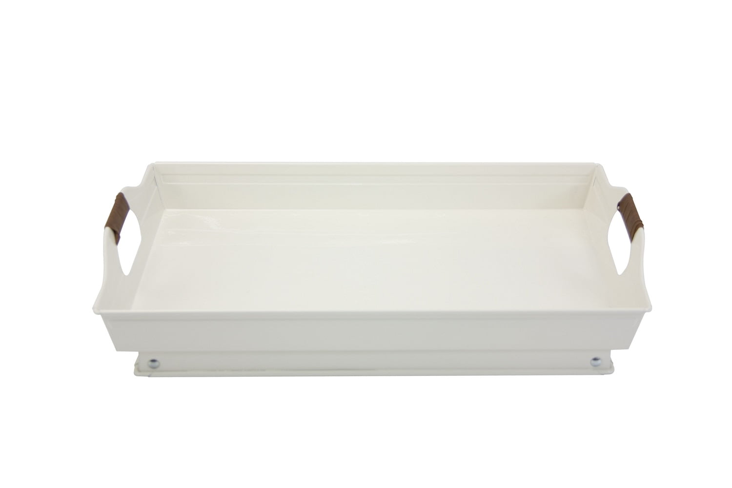 (3 pack) Better Homes & Gardens - Vanilla White Rectangle Galvanized Steel Bed Serving Tray, 18.7 in L x 12.2 in W