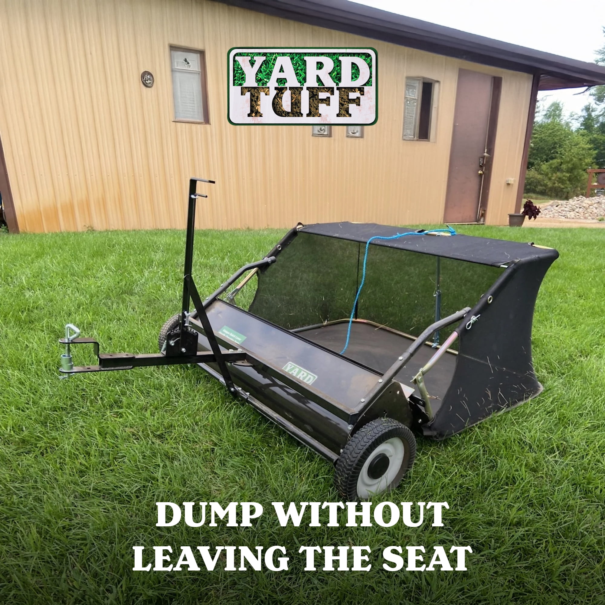 Yard Tuff 42 Inch Quick Assembly Tow Style Lawn Yard Debris Sweeper