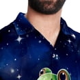 thumbnail image 5 of Starry Sky Frog Men's Hawaiian Print Casual Button Down Short Sleeve Summer Beach Shirt - Unisex, 5 of 6