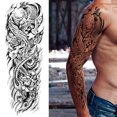 thumbnail image 1 of Etiquetas Engomadas Del Tatuaje 4pcs tatuajes falsos desechables animales hombro tatuajes hombres mujeres para cuerpo brazo completo Wdftyju Libre de BPA, 1 of 4