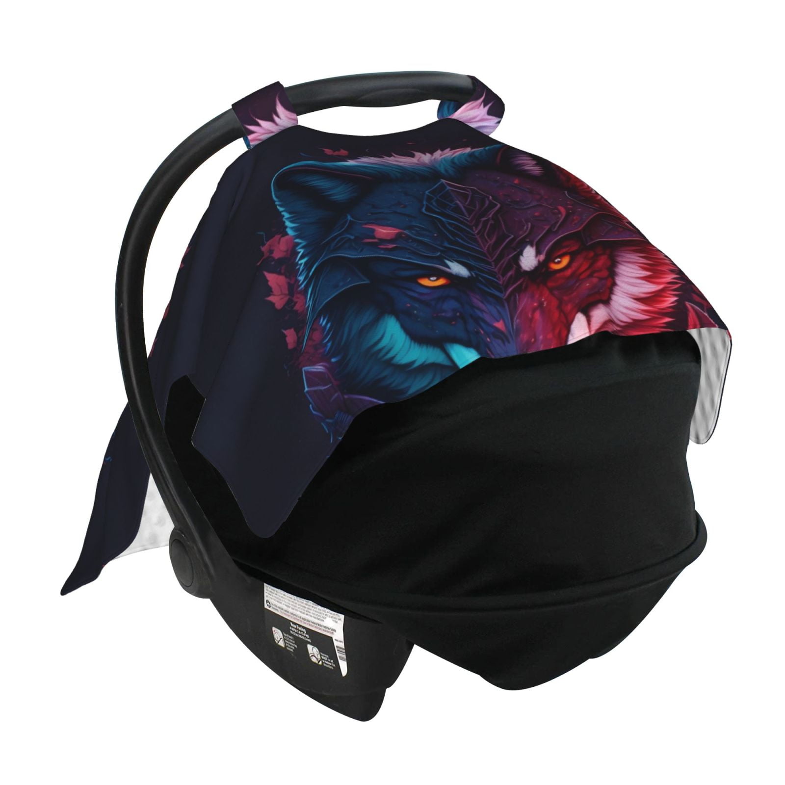 Car Seat Cover Baby - Cool Wolf Head Breathable Infant Car Seat Cover for Baby Carseat, Lightweight Comfort Baby Essentials Must Haves Newborn Stuff for Girl Boy