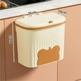 thumbnail image 3 of Hanging Can with Lid, Kitchen Compost Bin for Counter Top, Under Sink or Wall Mount, Small Garbage Can for Cupboard/Bathroom/Bedroom/RV, Beige, 3 of 5