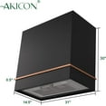 thumbnail image 3 of Akicon Range Hood 30 Inch, 600 CFM Stainless Steel Vent Hood with Powerful Range Hood Insert, Modern Square Kitchen Hood with 3 Speed Control, LED Lights, Baffle Filters, Wall Mounted (AK-HS30HA-JBC), 3 of 5