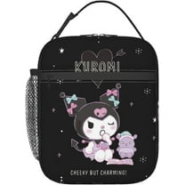 Kuromi Reusable Cute Cartoon Black Cat Lunch Bag Insulated Office Outdoor Portable Lunch Box (Heiku-17)