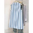 thumbnail image 4 of Womens Sleeveless A-Line Mini Dress In Blue And White Stripes, Round Neck, Zipper Back, Casual Summer Style, 4 of 5