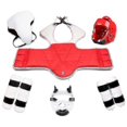 thumbnail image 1 of Conjunto de cinco piezas de Taekwondo, equipo Protector de Taekwondo, casco, armadura, guante de boxeo, equipo de Taekwondo, Protector de cabeza 3, 1 of 3