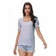 thumbnail image 3 of Womens Summer Tops Casual Square Neck Short Sleeve T Shirts, 3 of 6