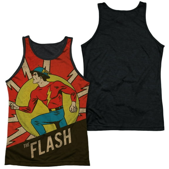 Dc Flash - Vintage Comic Flash - Black Back Tank Top - XXX-Large
